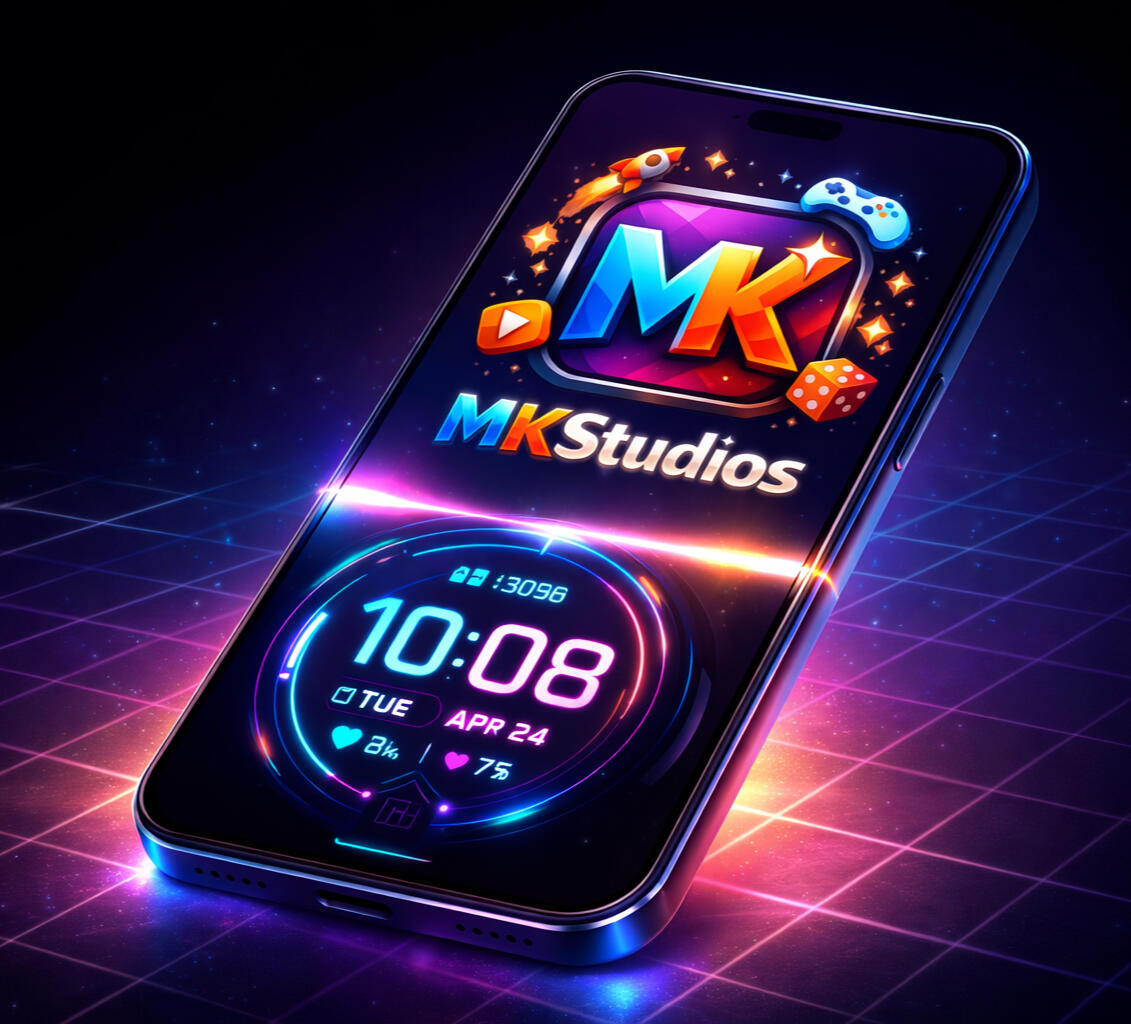 MKStudios logo on phone